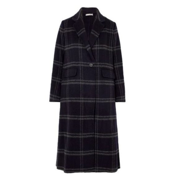 Vince Shadow Plaid Wool Blend Coat - Picture 4 of 10
